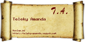 Teleky Amanda névjegykártya